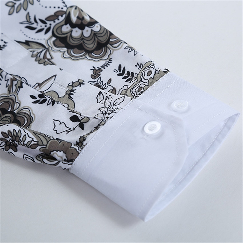 Camisa masculina com estampa de flores, blusa casual justa havaiana de manga longa 3d para homens tamanho do tamanho