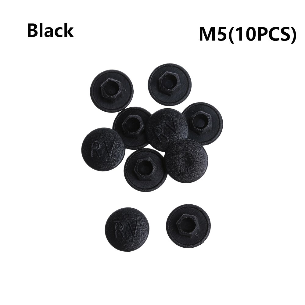 10Pcs M5/M6 Schroef Cap Hexagon Bolt Cover Fiets Stuurpen Beschermende Gadget Stofdicht Fiets Accessoires Outdoor Fietsen: M5 - black