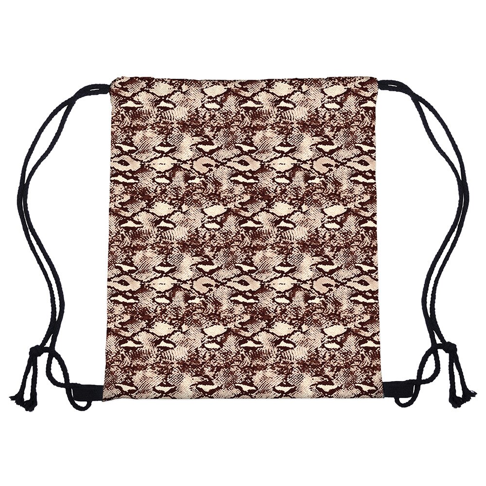 Bundel zak touw tas print slangenhuid patroon trekkoord rugzak dames heren dagelijks casual meisjes mochila knapzak vrouwelijk