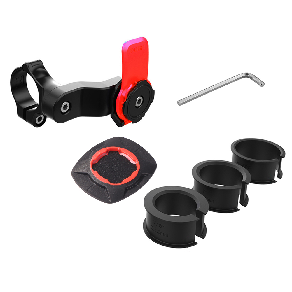 Motorfiets telefoonhouder standaard fiets met schokdemper telefoon fietshouder 360 ° Draaibare navigatiebeveiligingsbeugel: Black