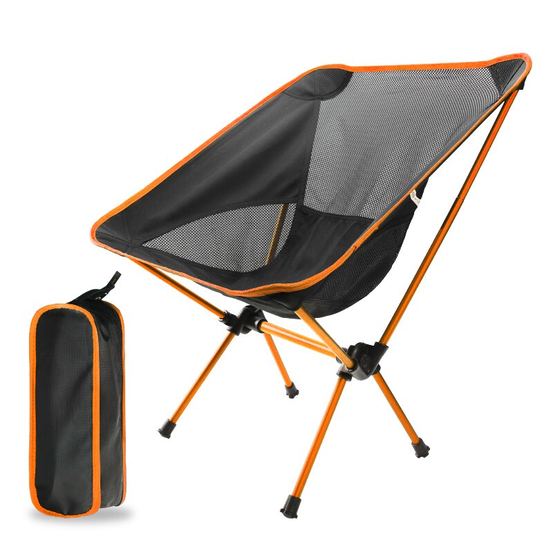 Måne camping stol bærbar sammenfoldelig letvægts grill finish oxford klud fiskeri med opbevaringspose lejr skammel udendørs møbler: D
