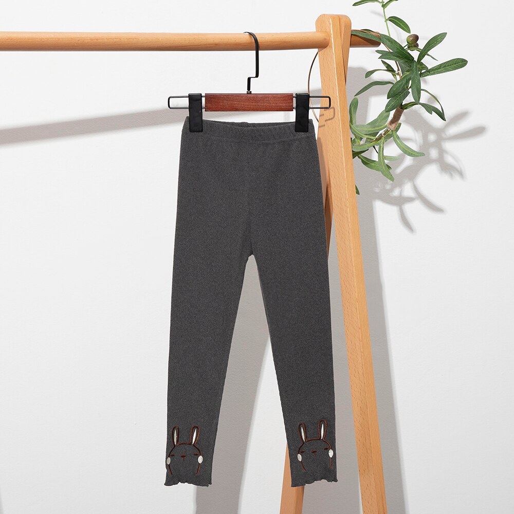 Ropa para niñas y niños de 3 a 11 años, Leggings informales, pantalones de conejo encantador, novedad de: Grey / 3-4T