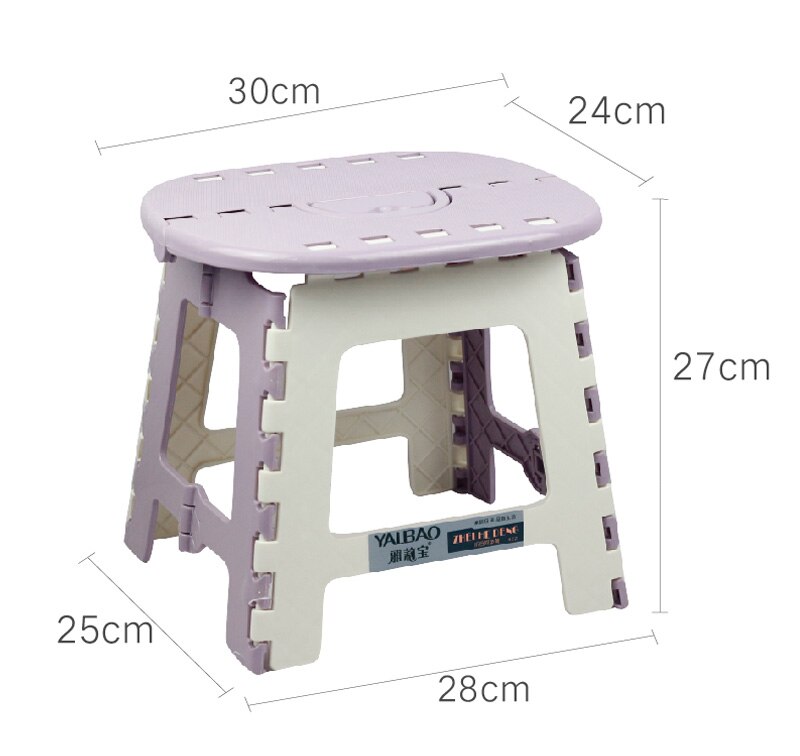 Sammenklappelig trappestol bærbar stol sæde til hjem badeværelse køkken have camping børn og voksne bruger  wy40209: Lilla-a