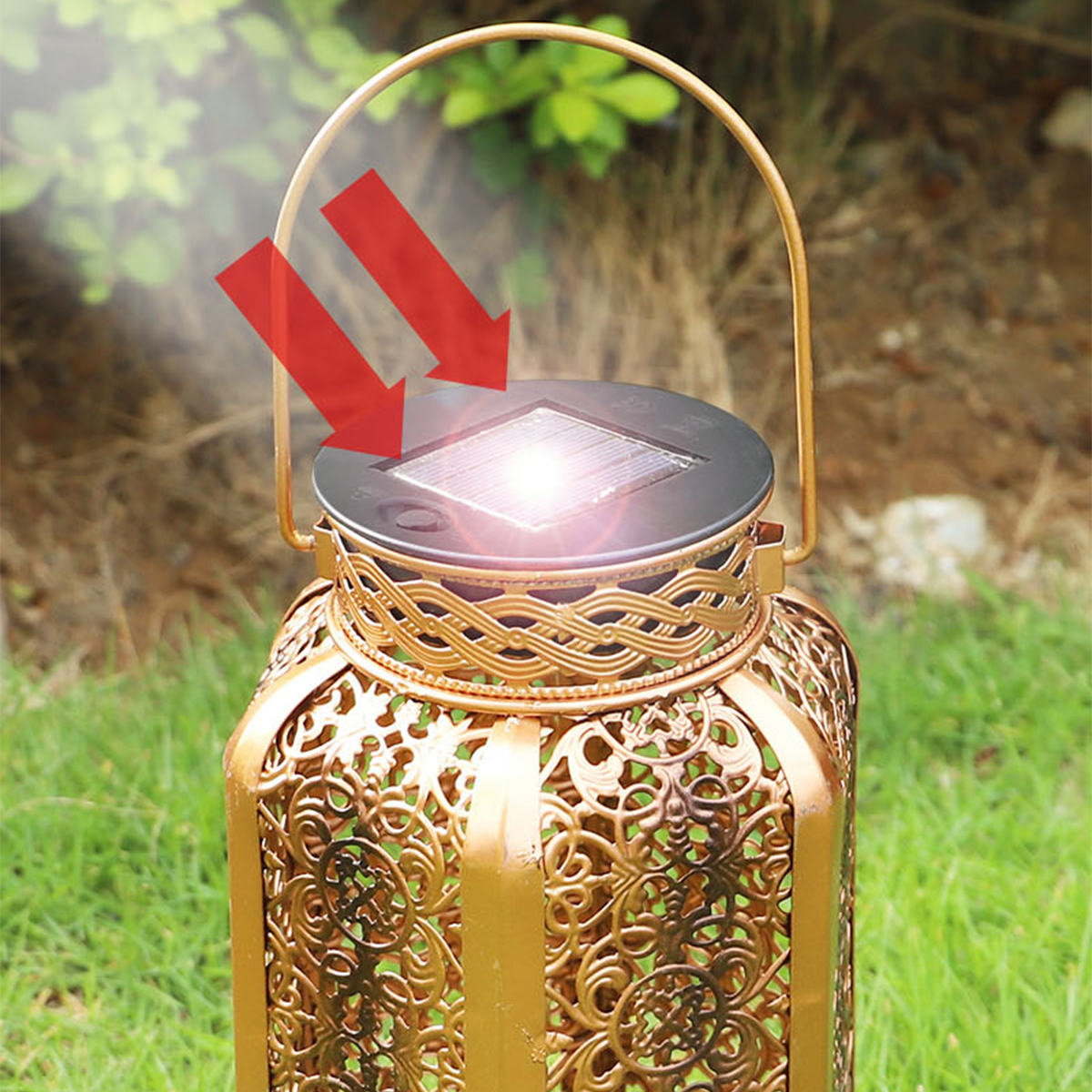 Led Solar Hanging Lantern Hanging Solar Lantern Retro Iron Art Lantern Decorative Outdoor Waterproof Garden Yard Lawn Lights