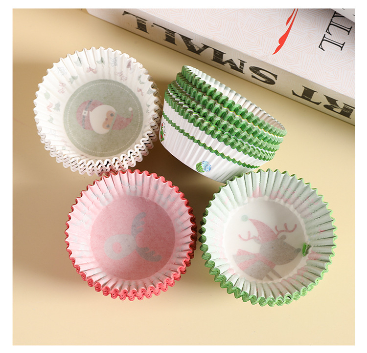 400 stuks taartpapierhouder cirkel bakpapier lade cupcake liners kopjes pan party muffin wegwerp kersttaart papierlade