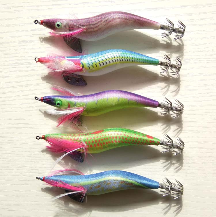 5 stks Top Goud/Glans kleur calamar inktvis jigs Japan type vissen squid lokt Harde vissen lokken sterke vissen haak