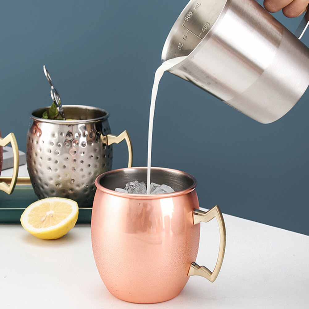 Taza de mula de Moscú de 530ml, vaso de cobre Chapado en cobre martillado para vino, café, oso, para casa, Bar y tienda