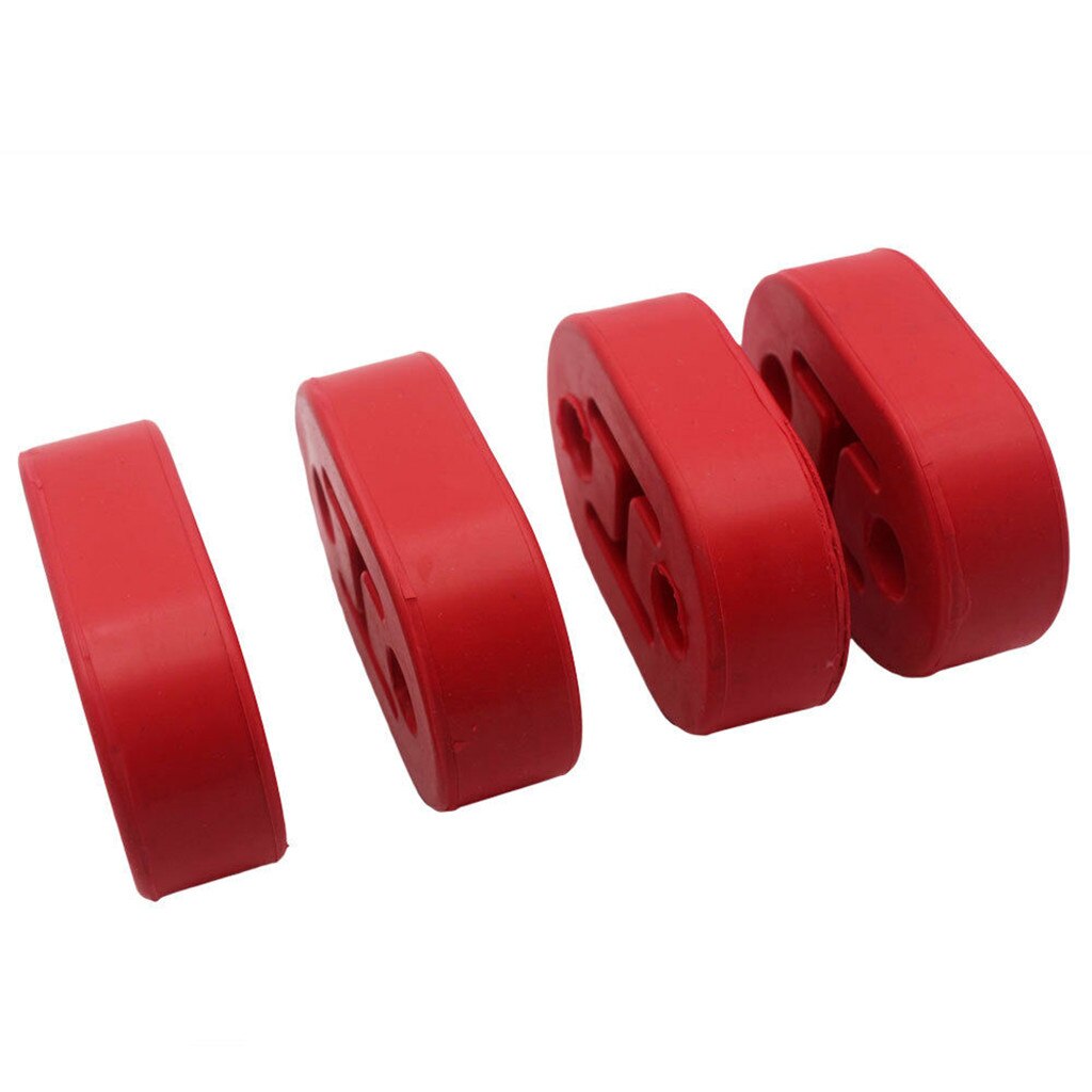 4pcs 12mm 2 Holes Performance Exhaust Hanger Single Red Heavy Duty