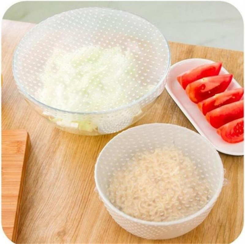 Envoltorio de silicona multifuncional para alimentos, envoltorio de silicona transparente reutilizable, cubierta de sellado, herramientas de cocina de mantenimiento fresco elásticas para cocinar