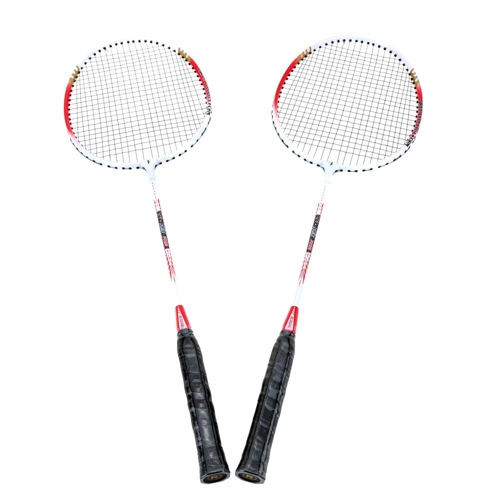 Lightweight Badminton Set 2Pcs/Set Durable Aluminium Alloy Training Badminton Racket Racquet with Carry Bag Sport Equipment: Red