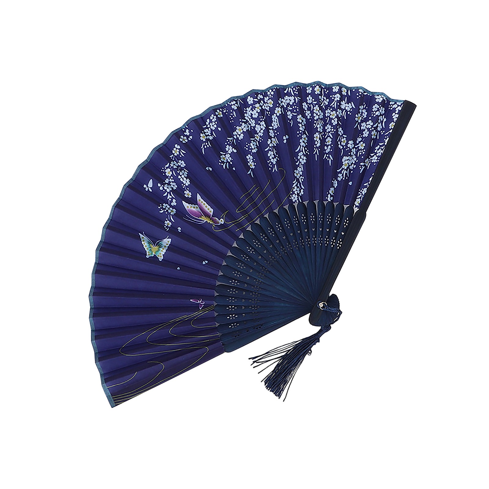 Abanico antiguo Abanico chino Abanico plegable antiguo Abanico de baile Abanicos de mano antiguos Artesanías decoradas Hanfu para fiestas de Halloween Artesanía: Multicolor