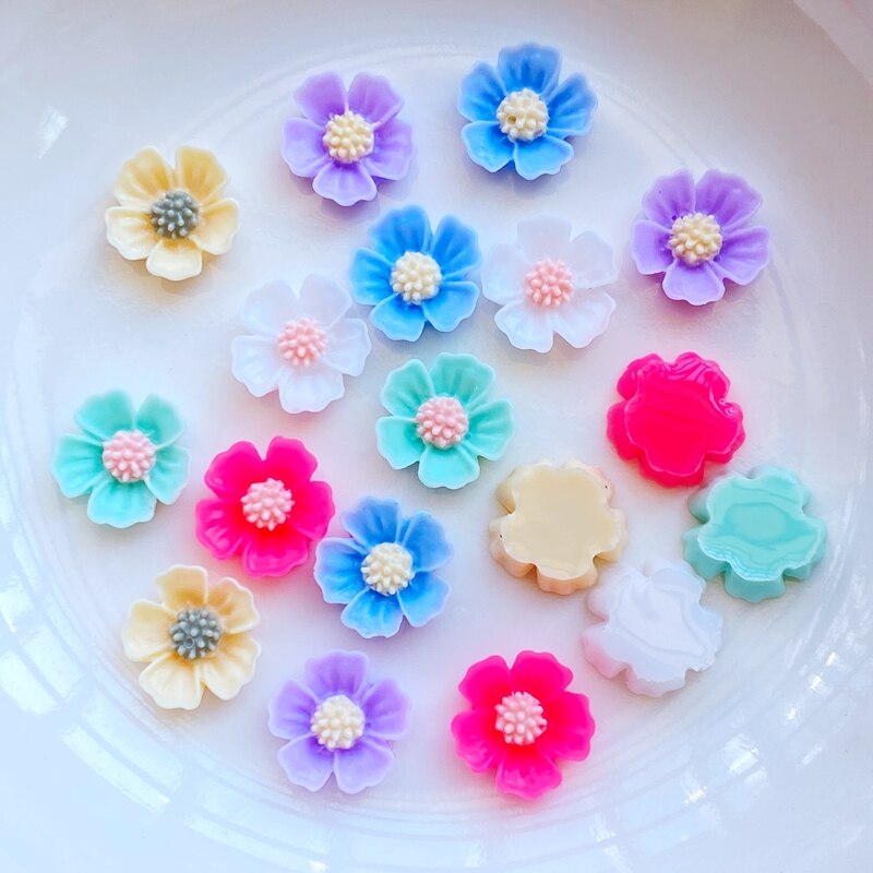 80 st söta blandade mini krysantemum blommor platt rygg harts cabochons scrapbooking gör-det-själv smycken hantverk dekoration tillbehör