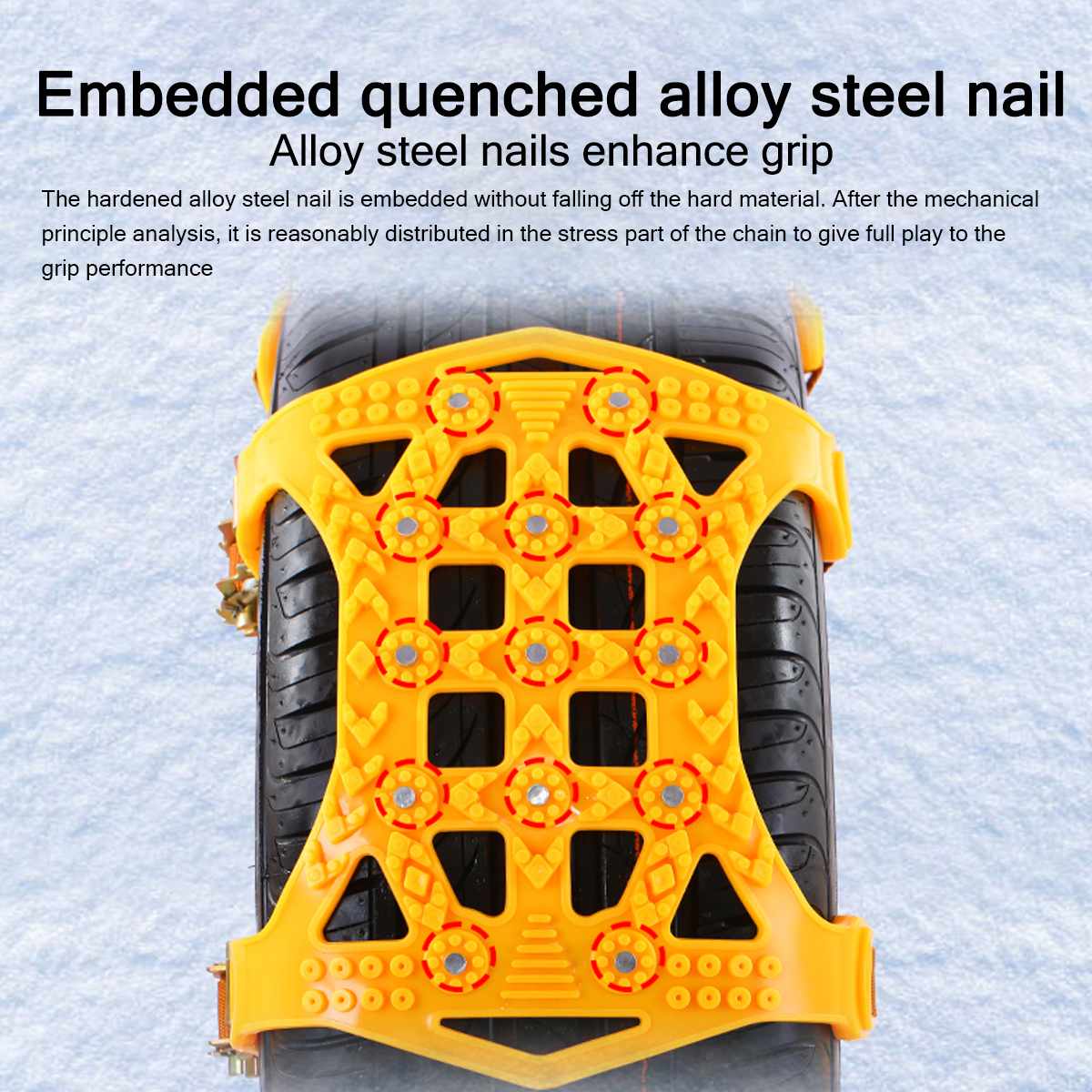 Cadenas de nieve para coches y camiones, cadena de neumáticos antideslizantes con barro, correa de invierno para rueda de tendones de vacuno de TPU para todoterrenos y camiones