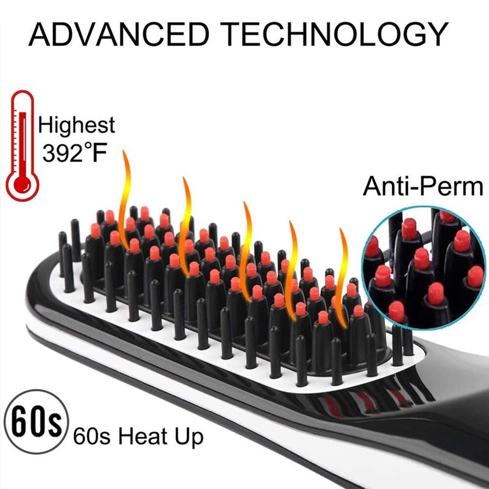 Wireless Mini Haar Kamm männer Schnell Bart Pinsel Haarglätter Tragbare Elektrische USB Lade Kämme Für Männer Bart