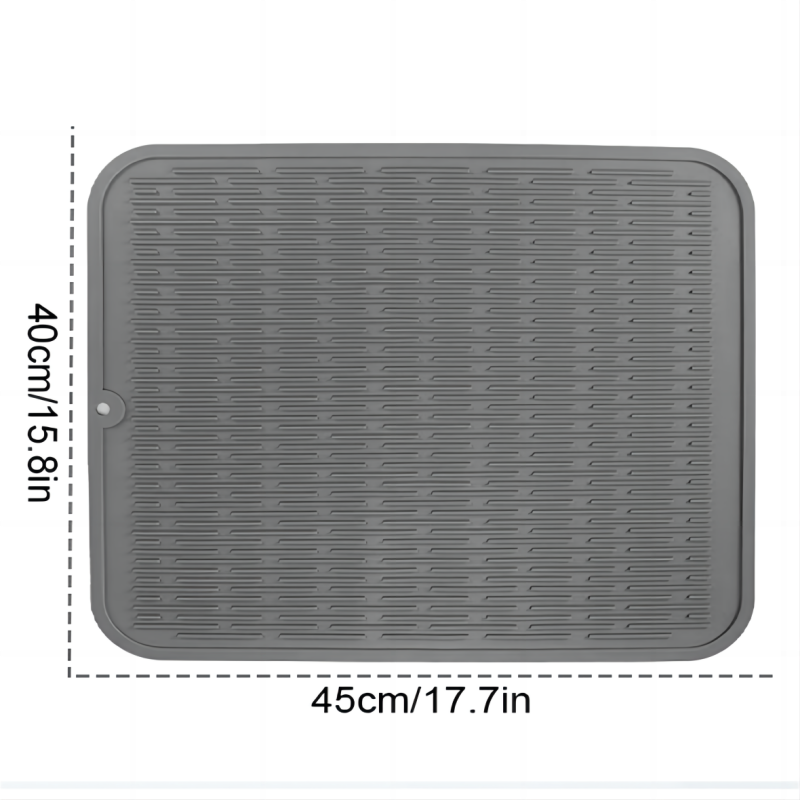 Silicone Dish Drying Mat Heat Resistant Dish Drainer Mat for Kitchen Counter Sink Refrigerator or Drawer liner Cooktop Protector: Blue