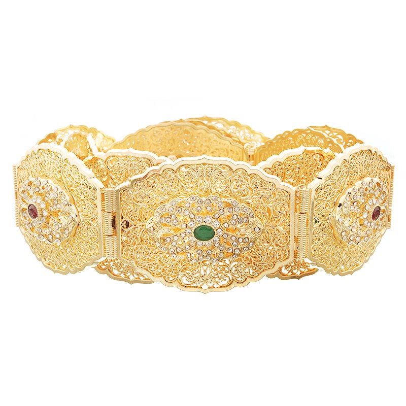 Marokkaanse Stijl Goud En Zilver Bicolor Bloemblaadje Vorm Metalen Riem Chic Sieraden Taille Keten: gold mix
