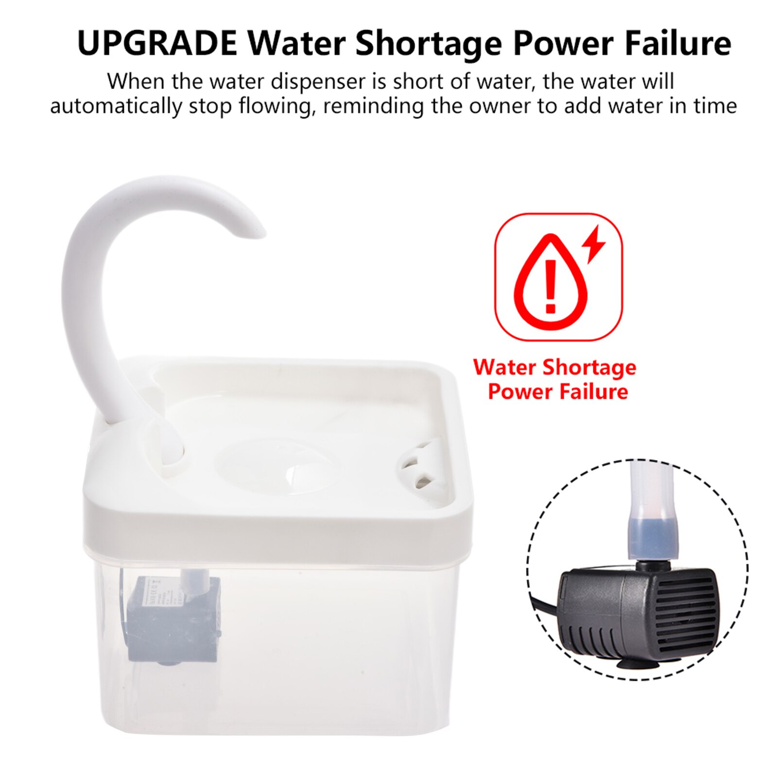 2L Katze Wasser Brunnen Haustier Katze Brunnen Haustier Trinken Brunnen LED Licht Automatische Abschaltung, Wenn Mangel ein Wasser Katze wasser Zubringer
