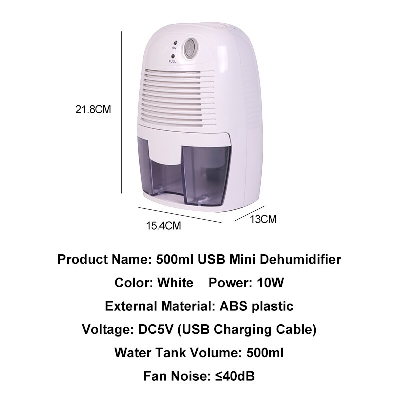 USB Dehumidifier Mini Portable Home Air Dryer Desiccant Moisture Absorber Low Noise Cabinet Dehumidifier