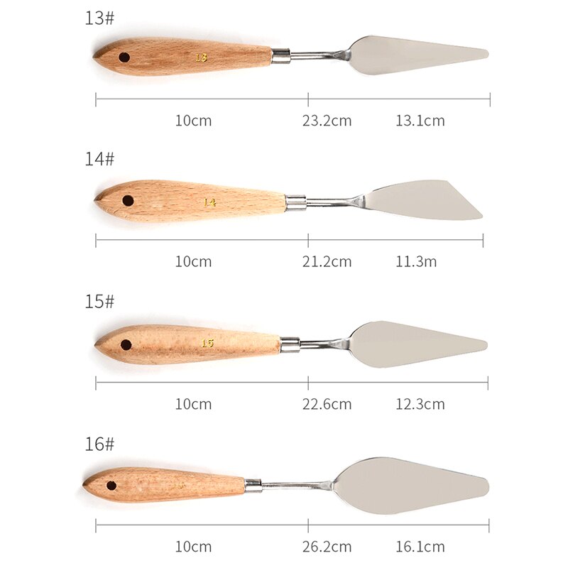 Palette Knife Painting Stainless Steel Spatula Palette Knife Oil Paint Metal Knives Wood Handle Palette Knife Painting Tool
