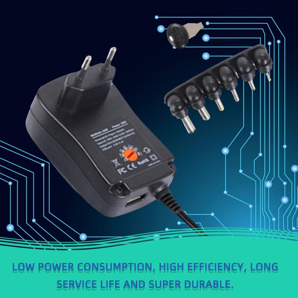 30W Power Supply Universal Adapter Adjustable AC To DC 3V/4.5V/6V/7.5V/9V/12V 1.5A Universal Charger Adapter EU/UK