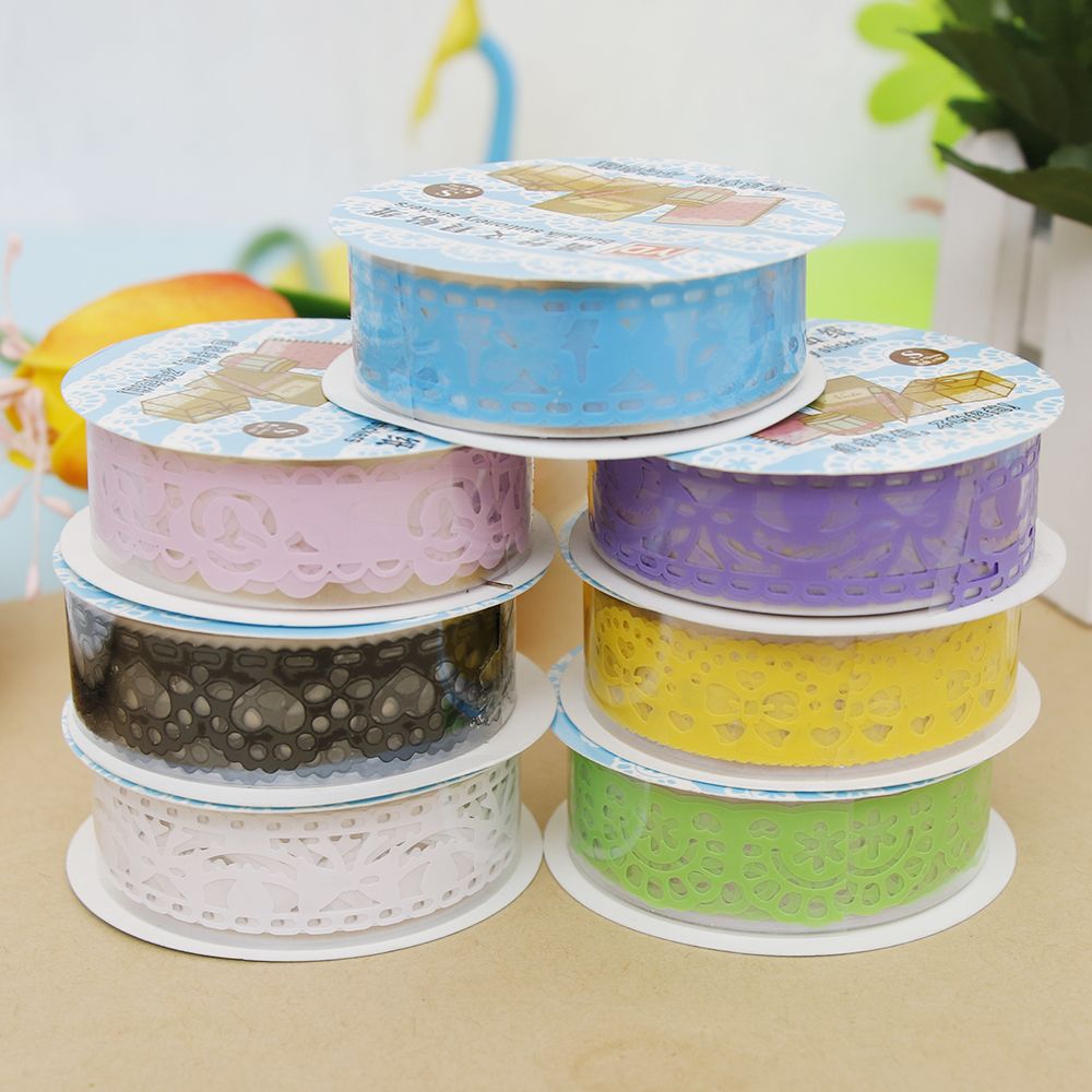1 st diy washi spets washi tejp dekorativ klistermärke scrapbooking papper tejp självhäftande prydnad diy album brevpapper