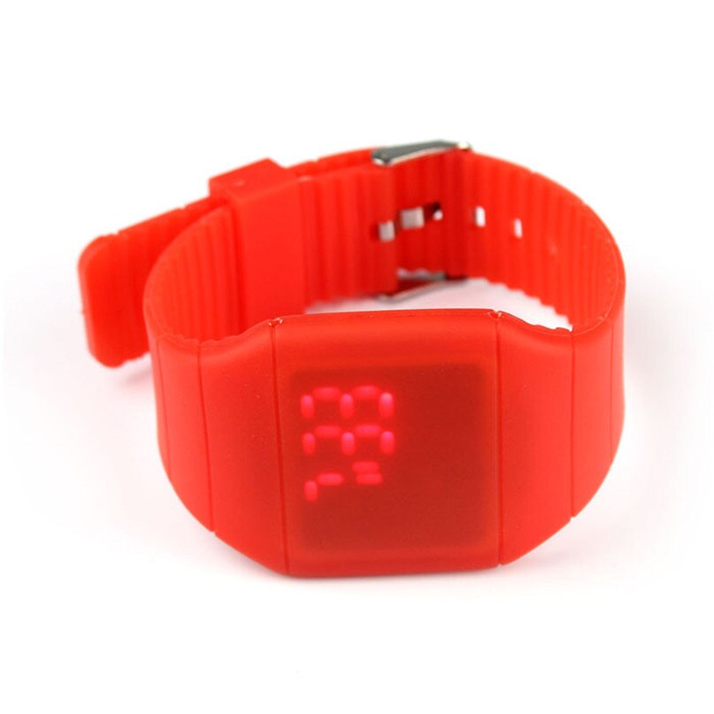 Waterproof Mens Womens Digital LED Touch Sports Silicone Bracelet Wrist Watch eleven colors#4A24FN