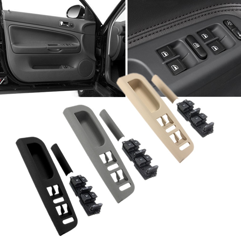3 Stks Window Master Switch Panel Trim Bezel Venster Handvat Trim Voor VW Passat Jetta Golf