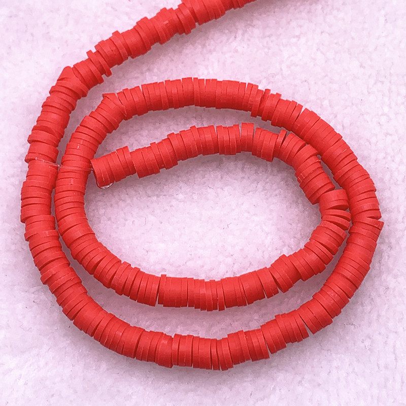 6mm Flat Round Handmade Polymer Clay Beads Spacers Loose Disc Bead for Jewelry Making Findings DIY