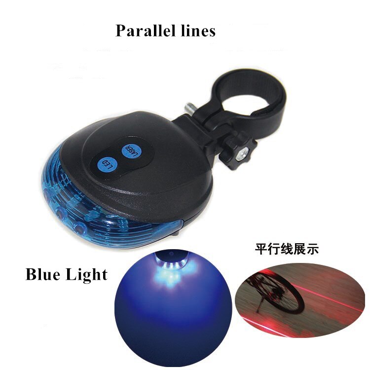 Fietsverlichting Fiets Led Licht Knipperen Lamp Met Batterij Achterlicht Achter Fietsen Fiets Veiligheidswaarschuwing Led Licht Modi: LINE BLUE