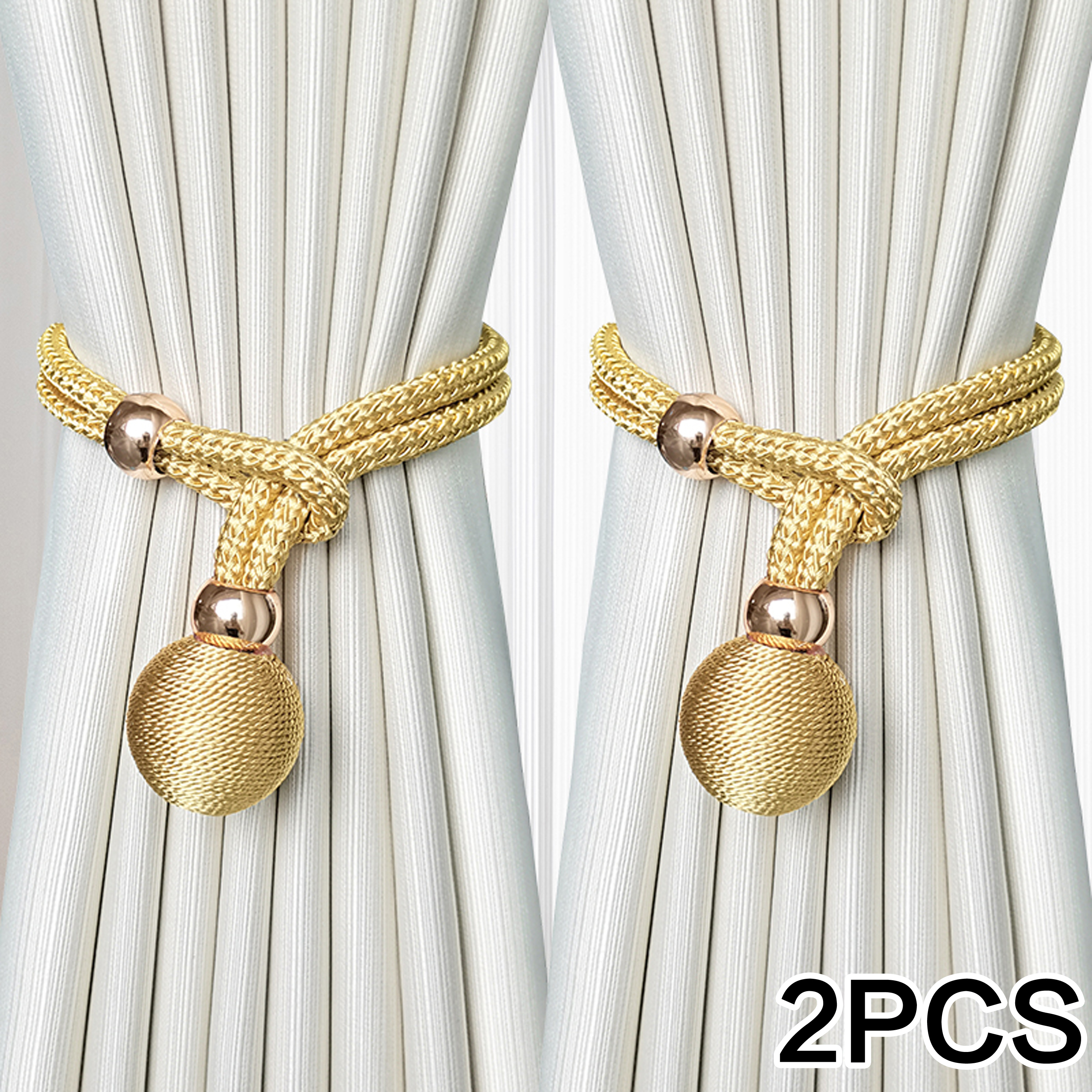 2 stk. justerbare gardinbånd av høy kvalitet, franske baller, praktiske draperte bånd, dekorative gardinfester, gardinbånd