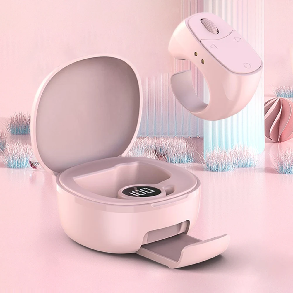 Bluetooth 5.3 Fingertip Remote Control Scrolling Ring Selfie Fingertip Controller Give Likes 4 Buttons for Smartphones