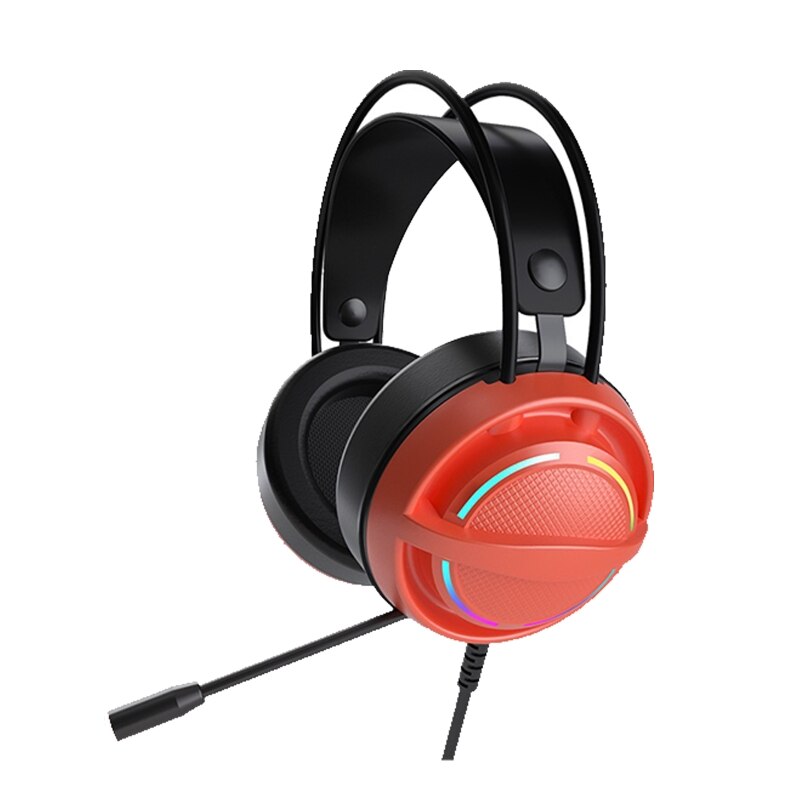 E65A PSH-100 Gaming Headset With Microphone RGB Wired Earphones 7.1 Surround Sound Computer Game Headphones For PS4 PC Laptop: Orange