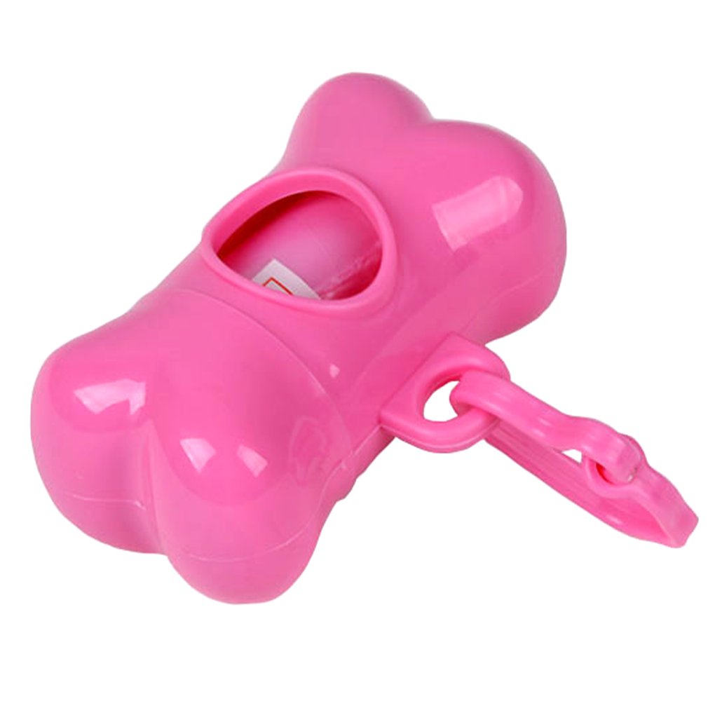 Pet Waste Bag Dispenser For Dog Waste Bag Holder - Plastic Garbage Bag Dispenser Carrier Case，Dog Pet 1 Roll Waste Poop Bags: Pink