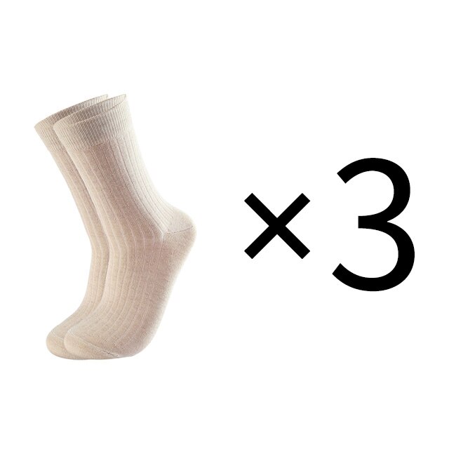 Chaussettes en coton pour hommes, lot de 3 paires, chaussettes longues et chaudes, décontractées, à rayures noires, respirantes, douces, de: 5