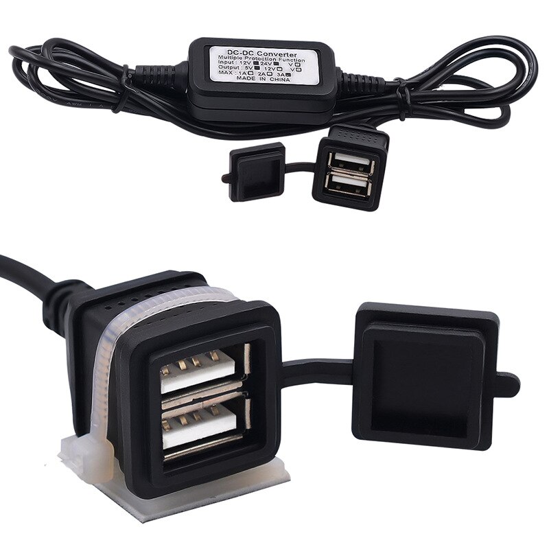 12 v 24 v naar 5 v Dual USB Opladen Kabel Auto Hard Wired Step Down Converter Voeding voor dash Camera Auto DVR GPS
