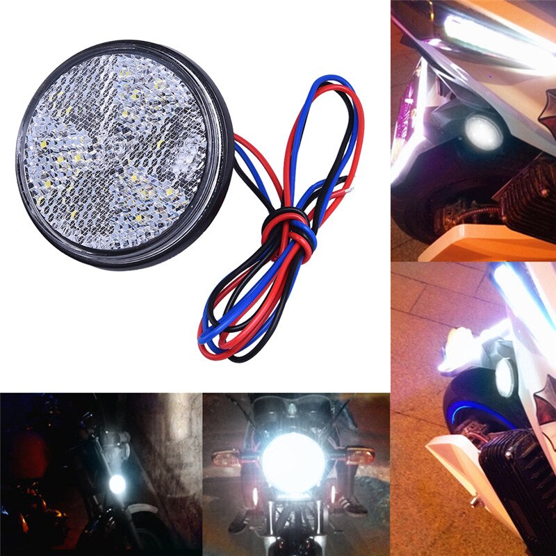 Red Yellow White 24 SMD Car Round Tail Lights Turn Singal Light ATV LED Reflectors Truck Side Warning Lights