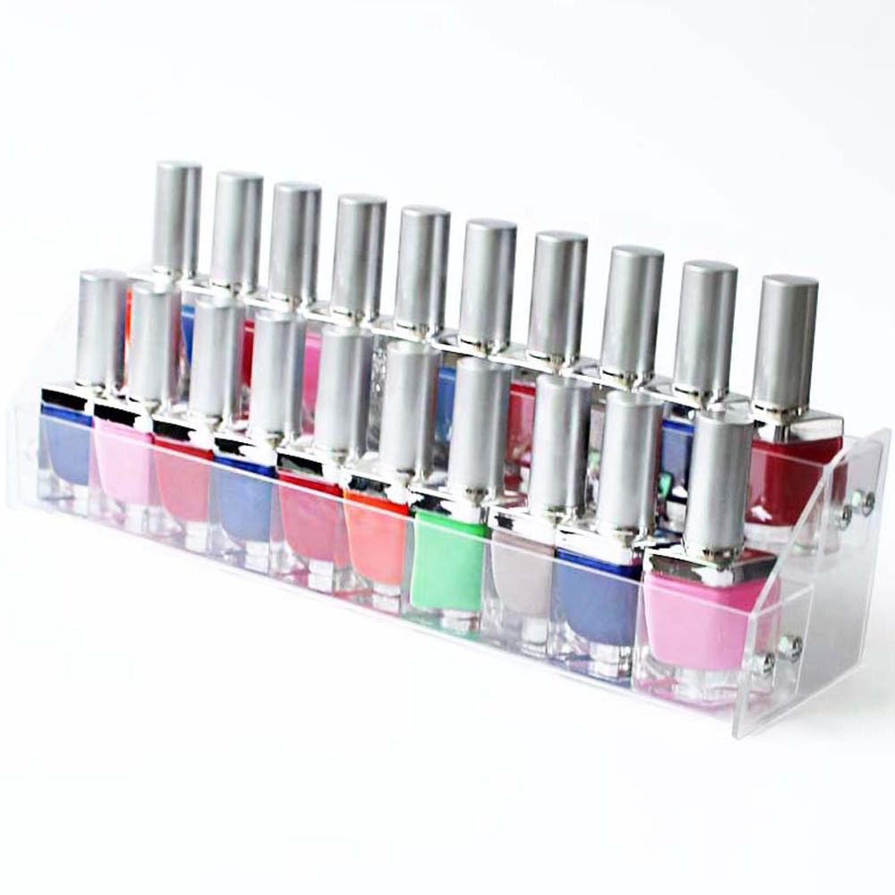 Estante de almacenamiento para esmalte de uñas, organizador de pintalabios acrílico transparente de 2/3/4/5/6/7 niveles, soporte para tienda de manicura: 2 tiers