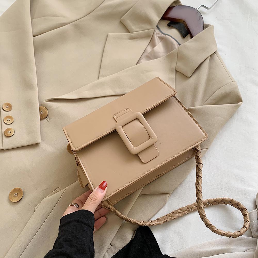 Pu læder crossbody tasker små ensfarvede sommer dame skulder håndtasker kvindelige simple totes til kvinder trend