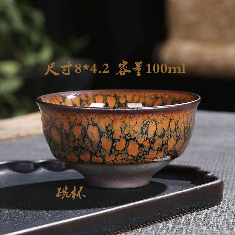 Keramik Tee Tasse Porzellan Teegeschirr Hundert Blüzehn Dick und glatt Einzigen Tasse Leopard Haut Schnee Glasur Geöffnet Meister Tasse Hohe-ende: C