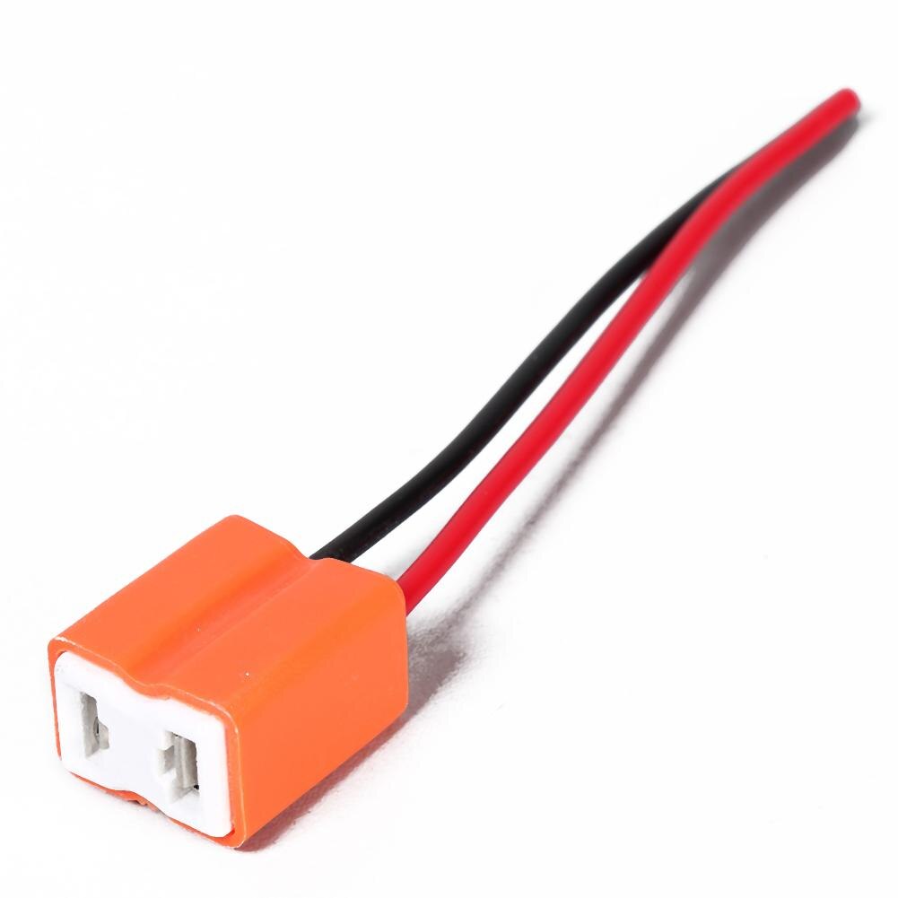 2Pcs H7 Auto Led Lamp Keramische Vrouwelijke Socket Plug Adapter Uitgebreide Draad Connector Voor Koplampen