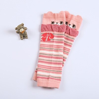 Ideacherry 1 par babypuder 30*8cm tegneserie 100%  bomulds crawling sikkerhed benvarmere sokker tilbehør spædbørn knæ tyk beskytter: -en