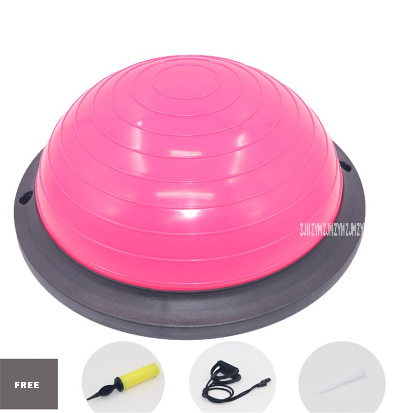 Half Balance Ball - 46cm PVC Bosu Ball - Half Fitness Ball for Yoga, Balance Training: Classic rose