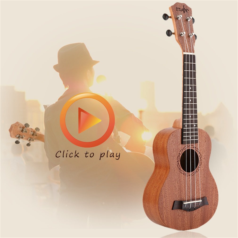 21Inch Soprano Acoustic Electric Ukulele Guitar 4 Strings Ukelele Guitarra Handcraft Wood White Guitarist Mahogany Plug-In