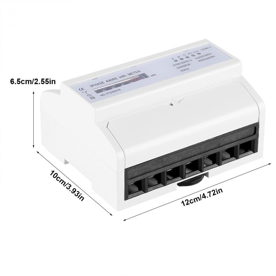 Digital DIN-Rail Electric Meter 20(80)A Electronic KWh Meter 3-phase 4 Wire IEC62053-21 Tool 3 Phase Electric Meter