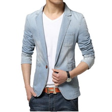 Blazer Brand Men Blazer Men Trend Denim Suits Casual Suit Jean Jacket Men Slim Fit Denim Jacket