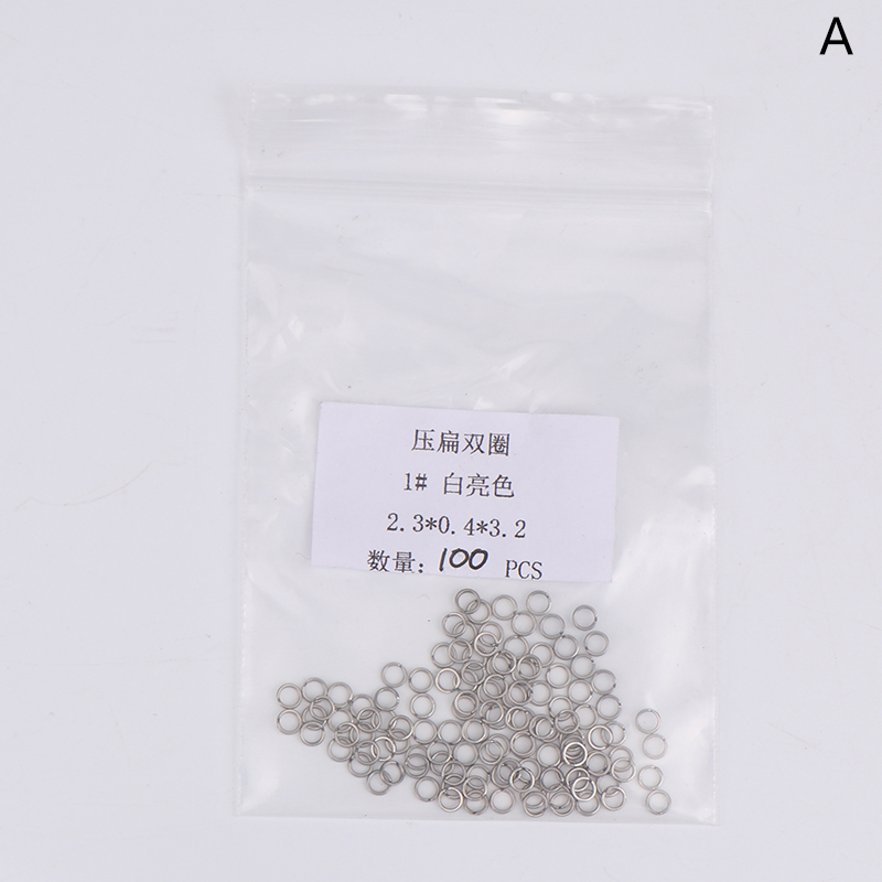100 Stuks Split Ringen Vissen Rvs Lokken Ringen Zoutwater Terminal Tackles Split Ringen Vissen Connectors Snap Ringen: WIT