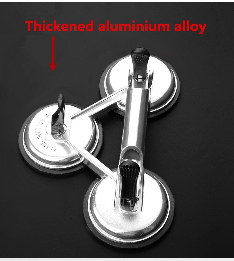 Glassug stark sugsug kaklat golvassistent verktyg kraftiga enkel-dubbel-tre-käftade hanteringsverktyg av aluminiumlegering: Tre klo