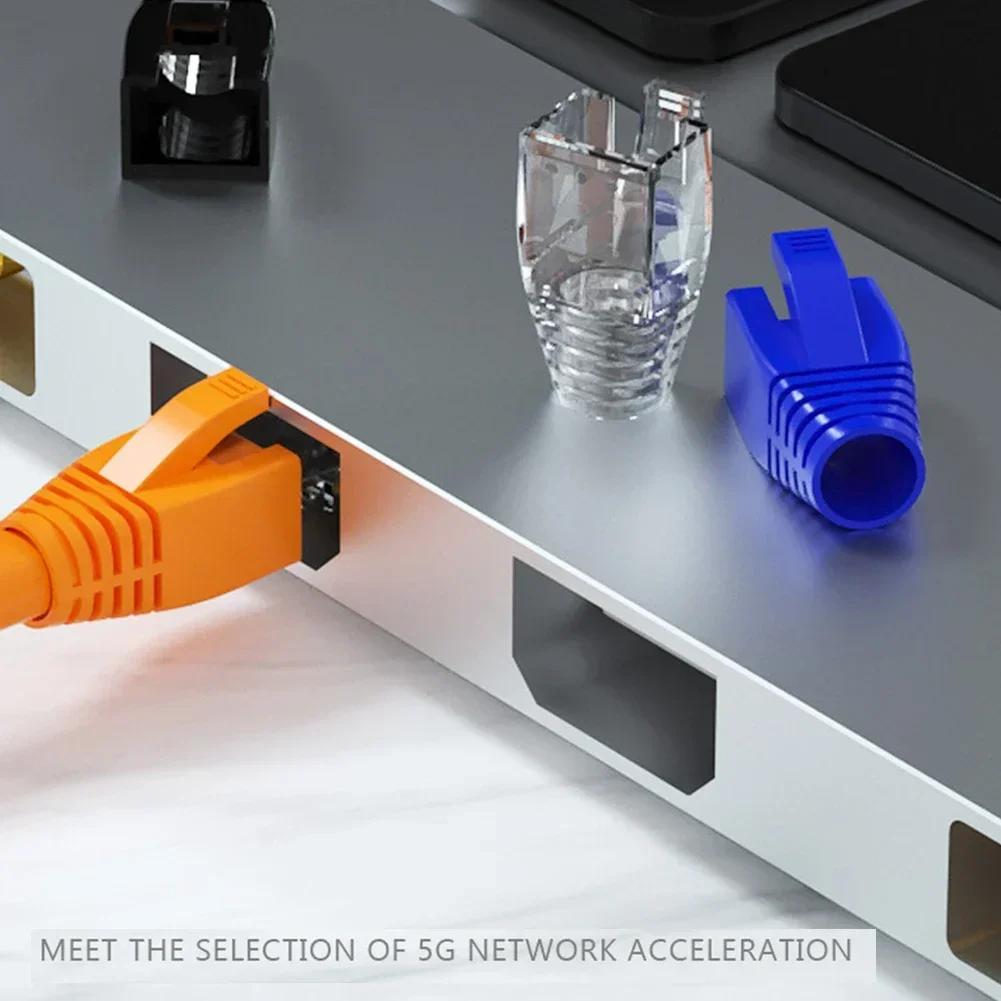 Rj45 cat 6 cat 5e connector beschermkap adapterkap ethernet netwerkkabel stekkers rj -45 cat 5 huls meerkleurig