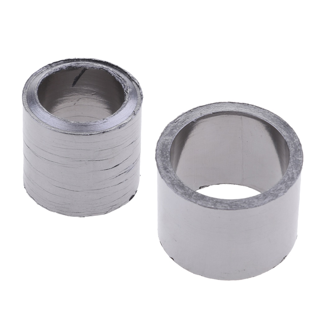 Junta de escape para motocicleta, anillo de sellado de fibra, 2 paquetes
