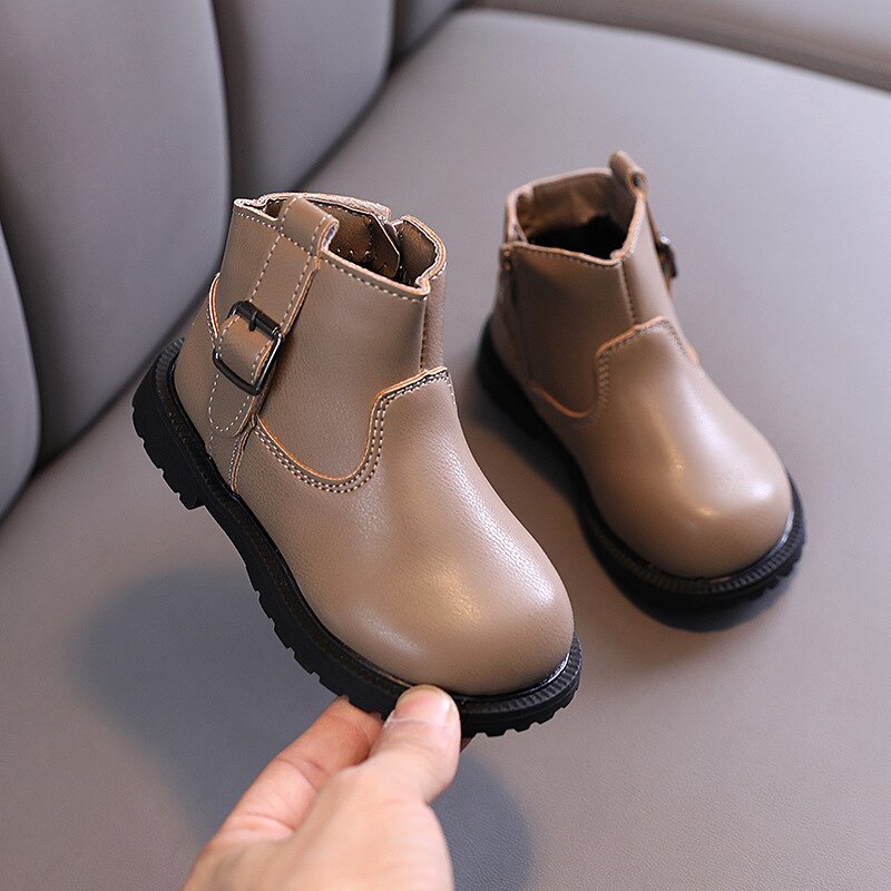 Martin kinder herfst winter enkel leren laarzen kinderen winterschoenen voor babymeisjes sportschoenen warme laarzen 1 2 3 4 5 6